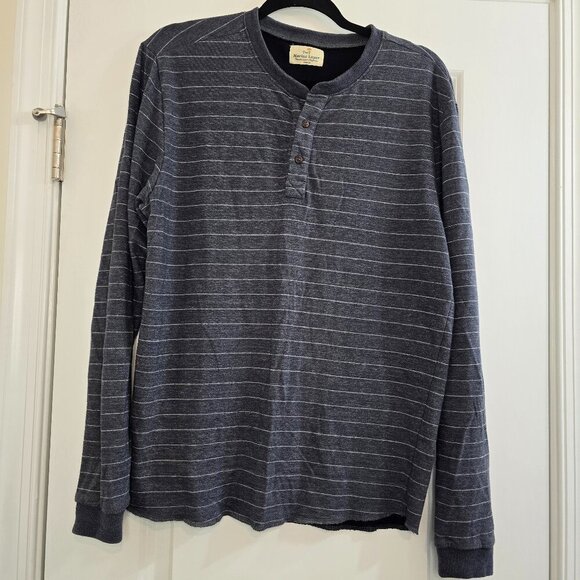 Marine Layer Double Knit Henley - Midnight Navy Stripe - Picture 2 of 9